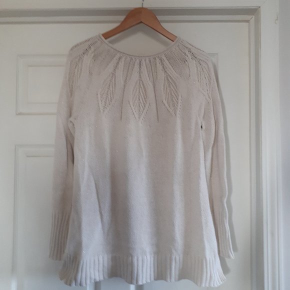 Chaps Sweater - Ivory with subtle gold flecks - Size Large - Picture 3 of 4